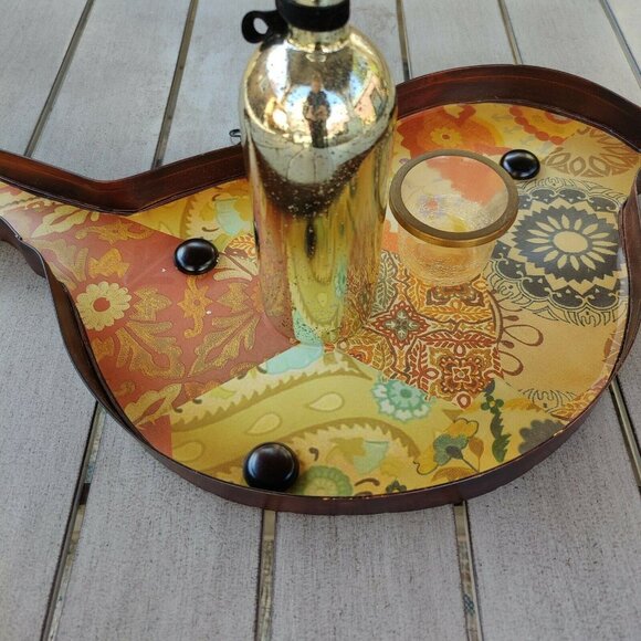 Rustic Metal Bird Tray Wall Hanging Decor 26” Long Farmhouse Accent Boho - Picture 4 of 14